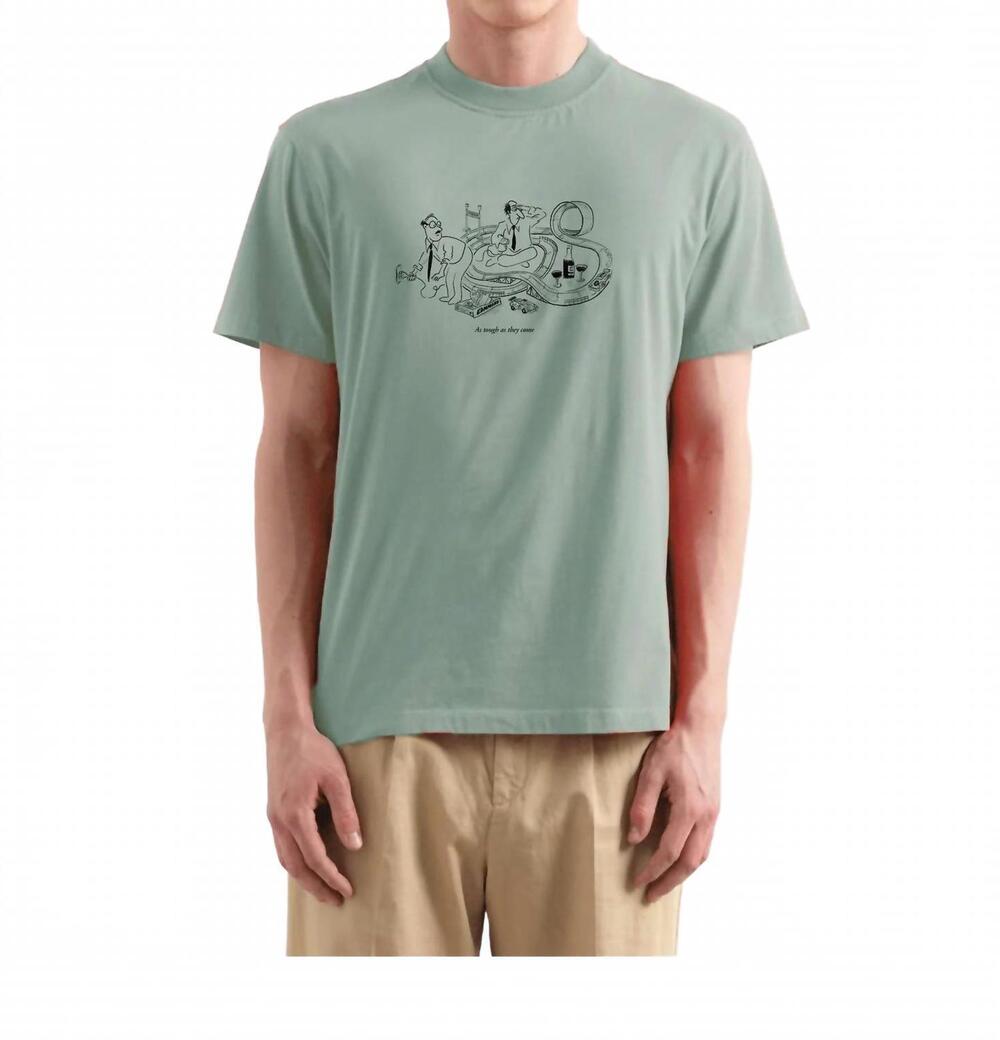 NEW EDMMOND STUDIOS scalextric print tee in sage green